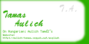 tamas aulich business card